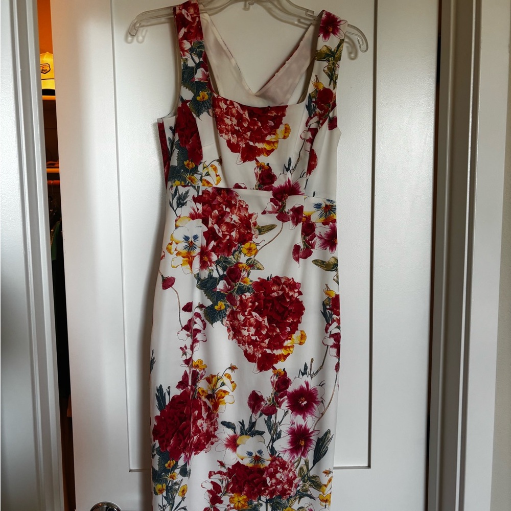 Karen Millen Red Floral Midi Dress